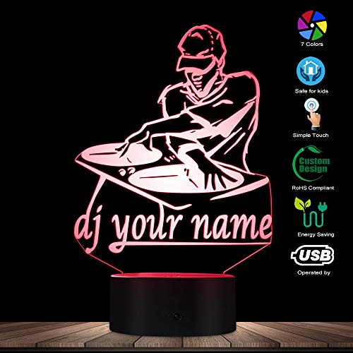 The Geeky Days Dj Your Name Custom Night Light Gift For Dj Lover Personalised Led Lamp Decorative Lighting Mood Lamp 3D Optical Illusion Light #TOP2
