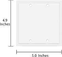 Vista 3 de Henne Bery Modern Edge Decorative Wall Plate Switch Plate Outlet Cover, Durable Solid Zinc Alloy (Double Blank, White)