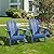 ONBRILL Folding Adirondack Chair, HDPE All Weather Fire Pit Chairs, Wooden Textured Plastic Adirondack Chairs, Easy Assembly, Heavy Durable Outdoor Chair for Lawn Garden Porch, Navy Blue