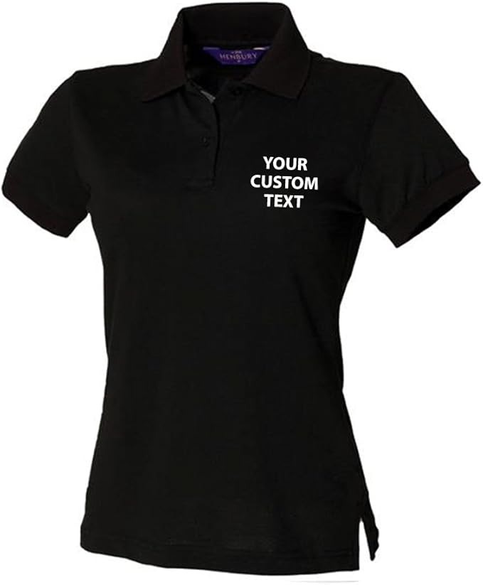 Star and Stripes Personalised Ladies Stretch Pique Polo Shirt, Custom