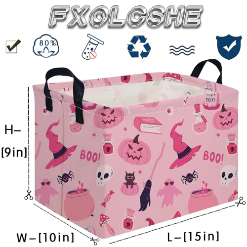 Image of Halloween Ghost thriller basket,Empty Halloween basket,Horror and thriller decor,Trick or Treat Box for Boys and Girls,Horror decor(Pink pumpkin)