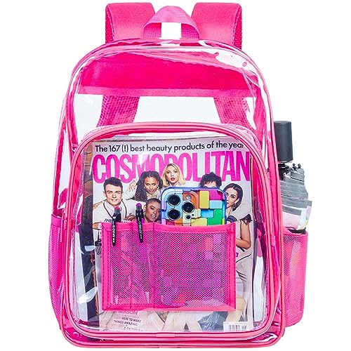 Image of AGSDON Clear Backpack, Heavy Duty Transparent Bookbag, See Through PVC Backpacks for Women Men