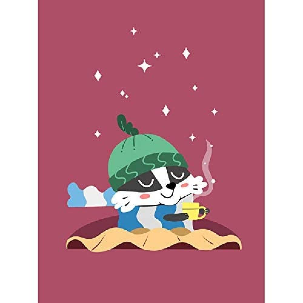 Wee Blue Coo Badger Cozy Tea Art Print Canvas Premium Wall Decor Poster