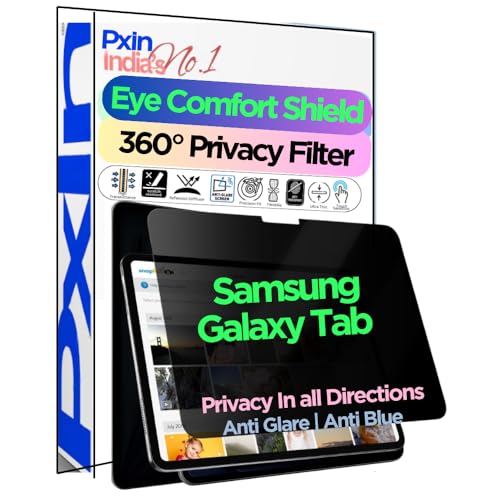 Image of PxIn Tablet Privacy Screen Guard compatible with Samsung Galaxy Tab S7(11.0) | No.1 | Anti Glare | Anti Blue Light | Anti UV | 4 Way Privacy Filter | 360 Privacy | Eye Protect