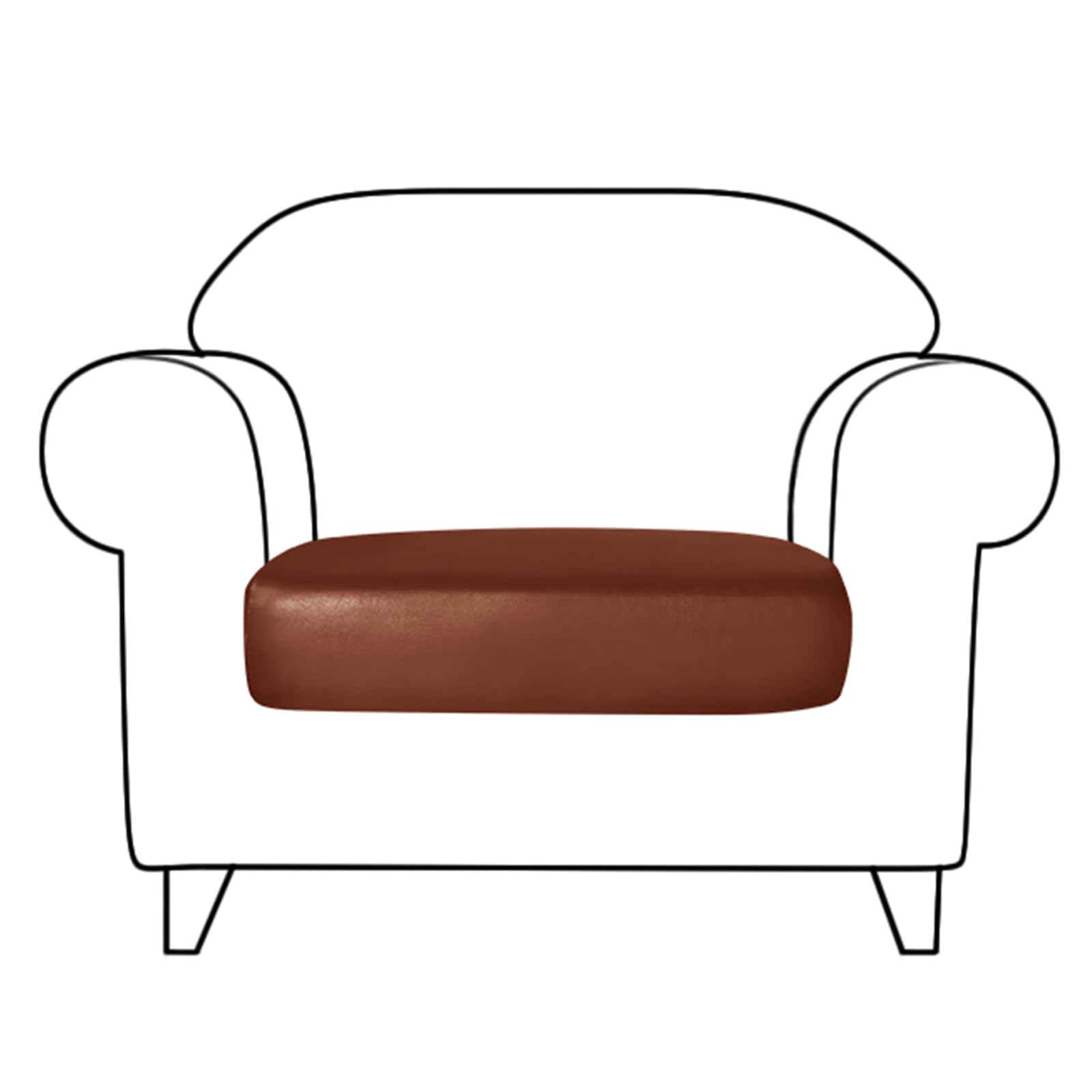 Housse de canapé extensible en cuir PU imperméable pour rénover un fauteuil 1 place facilement