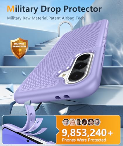 Image of FNTCASE for Galaxy A36-5G Phone Case - A56-5G Military Grade Drop Protection, 14ft Drop Tested, Screen Protector Included, Anti-Slip Matte Textured, TPU+PC Dual Layer Shockproof Cover (Light Purple)
