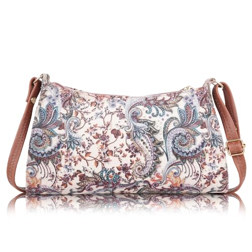 Image of DANIEL CLARK Women's Floral Print Shoulder Bag | PU Leather Sling Bag | Adjustable Strap | Lightweight Crossbody Purse for Daily Use, Travel