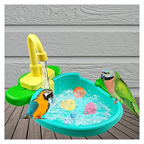 Vogelspeelgoed Vogel feeder automatische papegaai bad bad zwembad kraan papegaai bad douche water dispenser vogel kooi… - Afbeelding 3