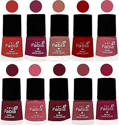 Image of ALL IN ONE (PACK OF 10), Long Lasting Glossy Nail Polish, 6 ml Each, All Vibrant Colours,02379