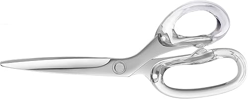 Tijeras de acrílico y acero inoxidable de 9 pulgadas, tijeras elegantes y funcionales para uso en la oficina y el hogar-plata