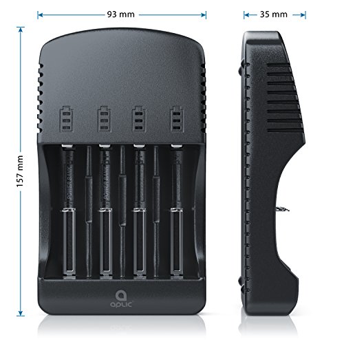 CSL - Universal Batterie Ladegerät - Akku Ladestation Intelligent Battery Charger - 4 Aufladeschächte - Inkl. 1x USB… – Bild 3