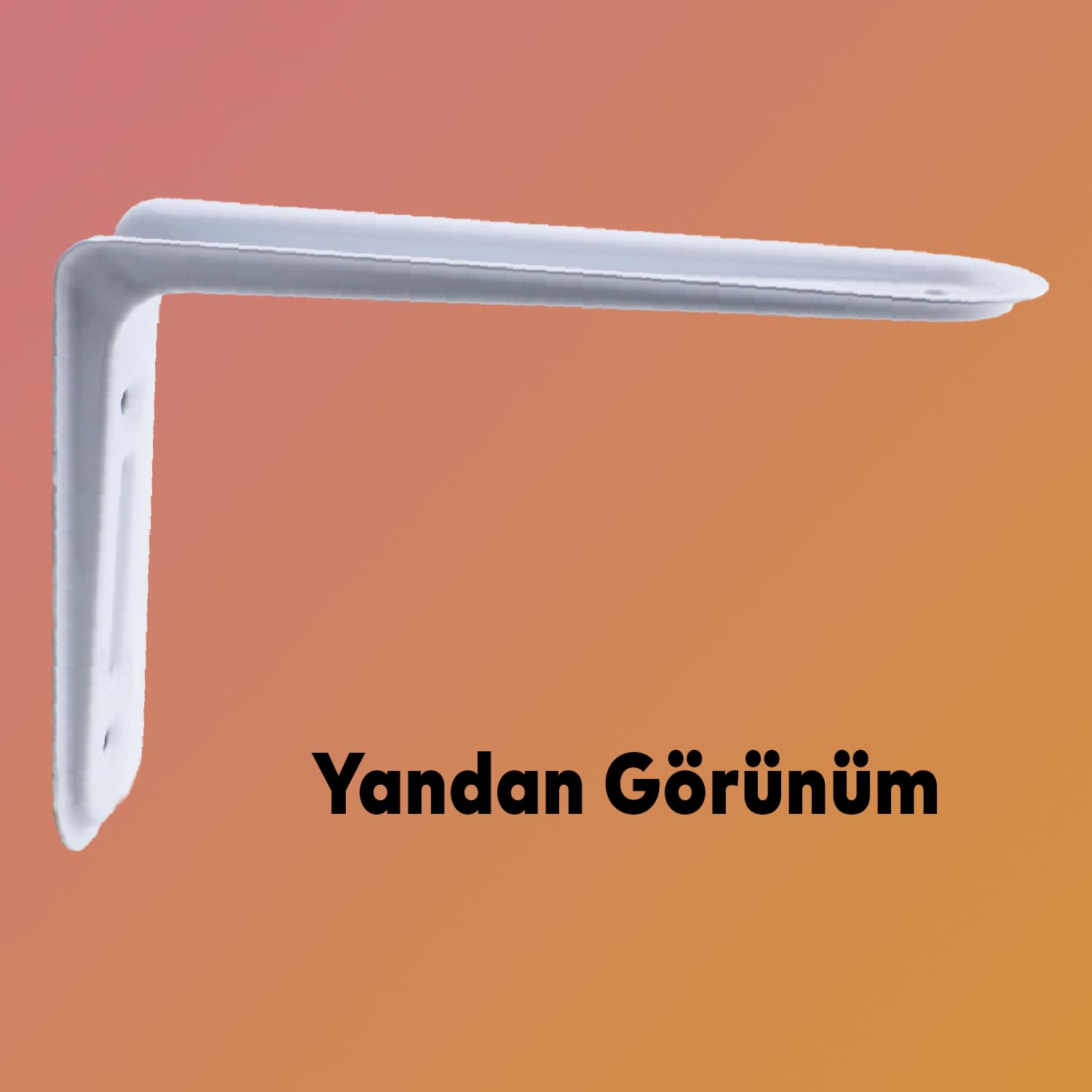 Badem10 Raf Altı Raf Tutucu Ayak Ferforje Beyaz Klas 21.5 x 15.5 cm 2 ADET (No:2)