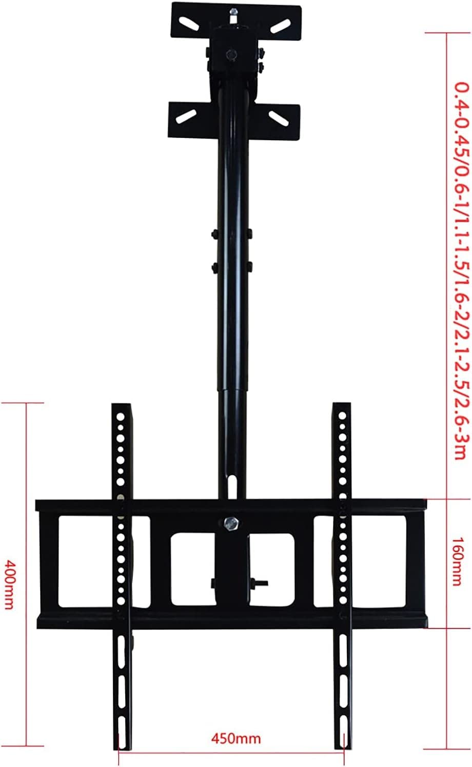 Staffa di montaggio TV a soffitto regolabile per 32 60 pollici Display LED VESA 400x400mm Compatibile Supporto TV multifunzione