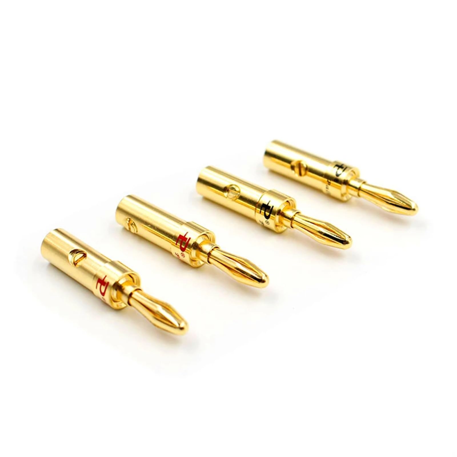 Lot de 4/8 fiches banane de 4 mm - Câble de haut-parleur plaqué or et cuivre - Fiche banane (12 pièces)