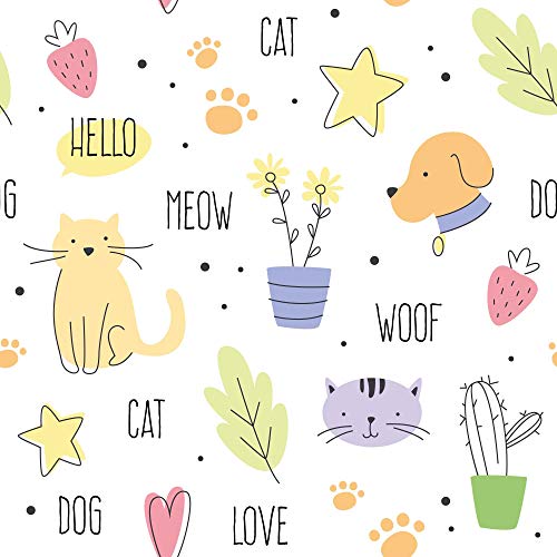 Papel de Parede Adesivo Infantil Pet N02057 Rolo de 0,58x3,00M