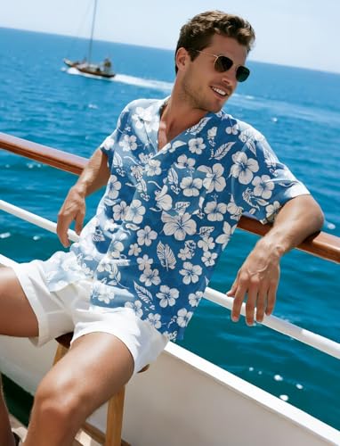Hawaiian Shirt for Men Short Sleeve Button Down Summer Beach Casual Shirts Tropical Aloha Shirt Men Relaxed Fit3