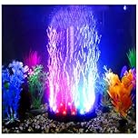 4.92 inch 12 LEDs Fish Tank Light, Bubbler Stone, LED Aquarium Lights, Air Stone Disk, Submersible Fish Tank Aquarium Decorations Accessories, Underwater Round Small Bubbles Lamp Connect to air Pump