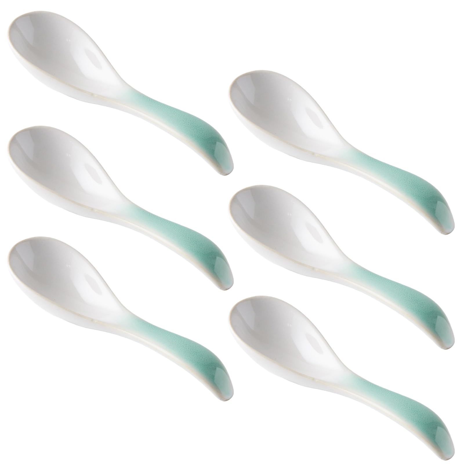 6 cucchiai da portata in ceramica, struttura in ceramica, facili da pulire, resistenti al calore, resistenti ai graffi, adatti per il servizio alimentare, cucchiai da zuppa