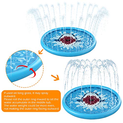 Jasonwell JX-SPMBW Splash Pad Sprinkler/ Play Mat For Kids, Outdoor Water Toys Inflatable thumb #5