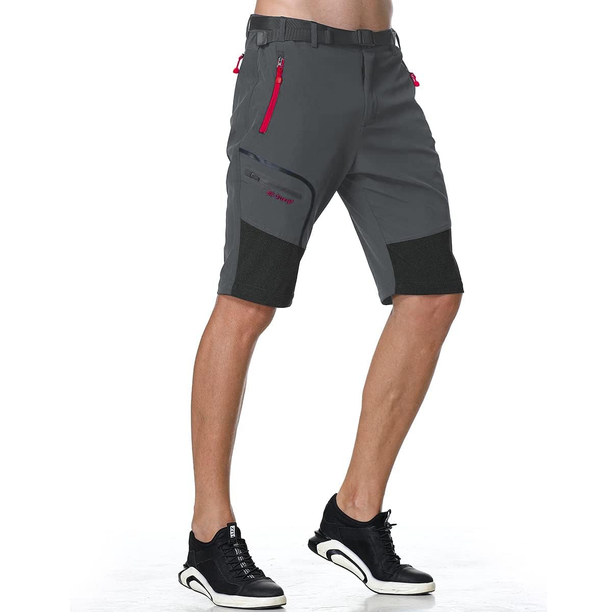 SANMIO Pantaloni Trekking Uomo Esterno Asciugatura Veloce Funzionali Leggeri Traspiranti Convertibile Pantaloncini Softshell Pantaloni da Arrampicata Casual