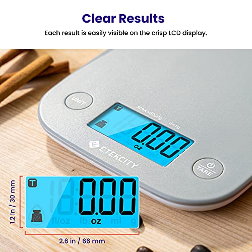 Image of Etekcity Food Kitchen Scale, Digital Weight Grams and Oz for Cooking, Baking, Meal Prep, and Diet, Medium, Gray