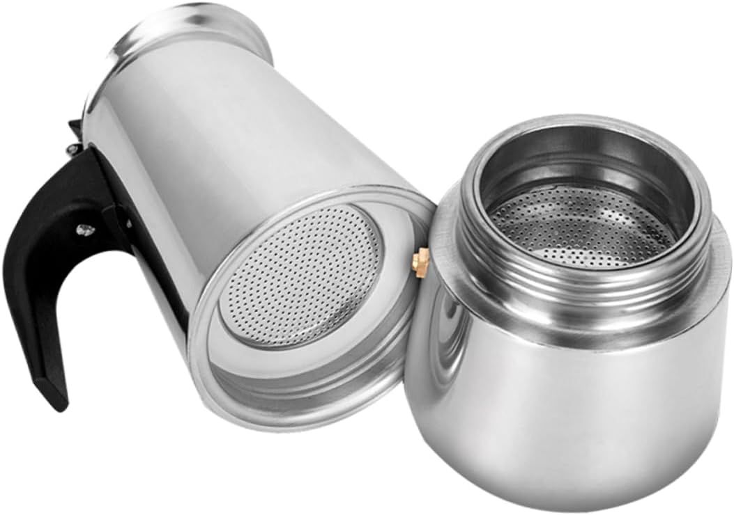 VALICLUD Stainless Steel Espresso Coffee Maker Pot Cup Pot for Home Office Cafe Use Pressure Release Coffee Brewer Compatible with Various Stovetops