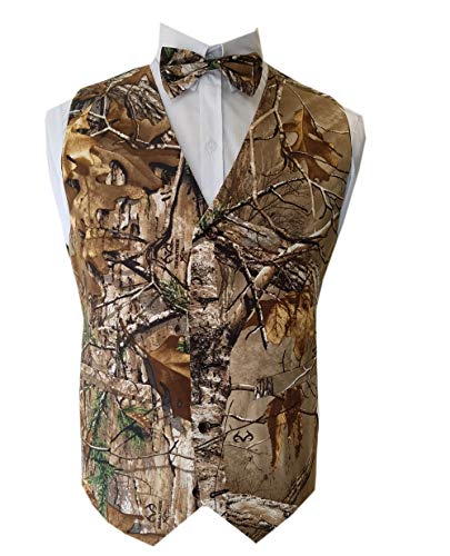 camouflage vest & tie camo groom wear