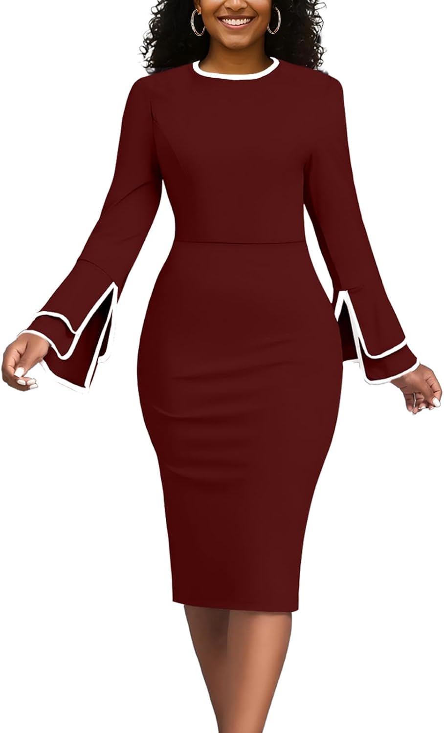 Church Dress for Women Flared Sleeve Midi Pencil Bosnia and Herzegovina |  Ubuy