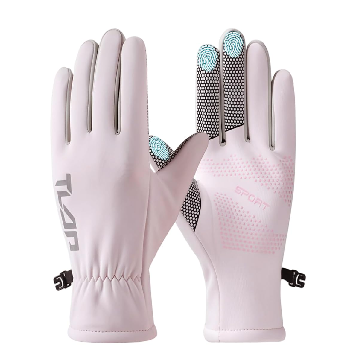 SANNIDHI® Winter Gloves for Women, Fashion Outdoor Sport Gloves Splashproof Riding Ski Gloves, Warm Plush Lined, Anti-Slip Palm, Touchscreen Compatible Fingertips, with Anti-Lost Clasp