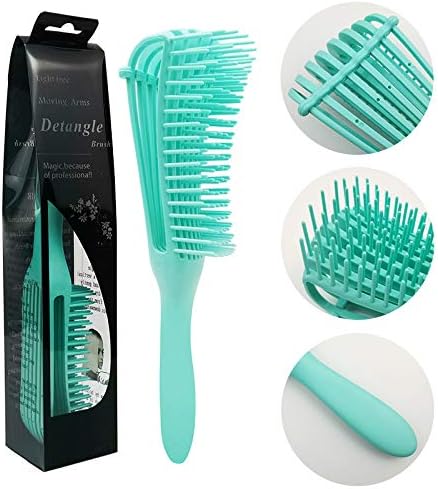 فرشاة فك تشابك الشعر المجعد مشط فك تشابك الشعر المموج مشط 8 مخالب مشط تدليك الزيت العطري للنساء والفتيات