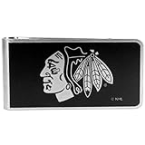 NHL Siskiyou Sports Mens Chicago Blackhawks Black and Steel Money Clip One Size Black