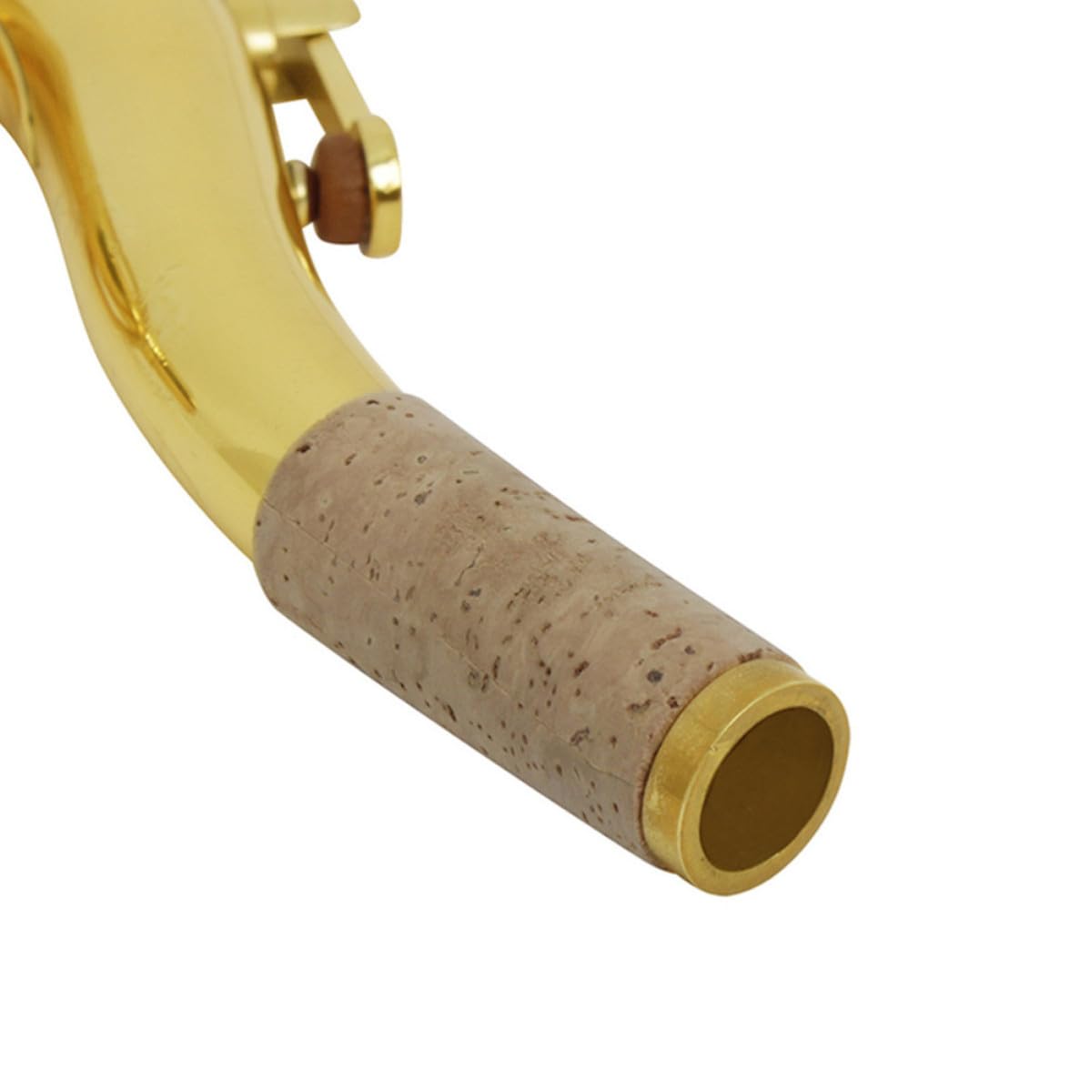 Collo per Sax Tenore Curvo 27, 5mm in Ottone Placcato Argento | Ricambio in Tonalità Oro, per Accordatura B♭, Struttura Resistentea Deformazione E'usura