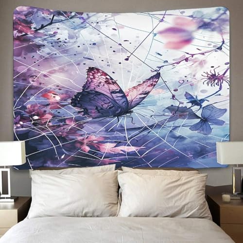 Tapisserie effet 3D papillons grand format pour relief mural de salon