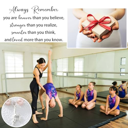 Fullrainbow Gymnastics Bracelet for Women Gymnastics Stuff Gymnastics Gifts Gymnastics Party Decorations Natural Stone Beads Inspirational Gymnast Charm Bracelet Birthday Gifts3