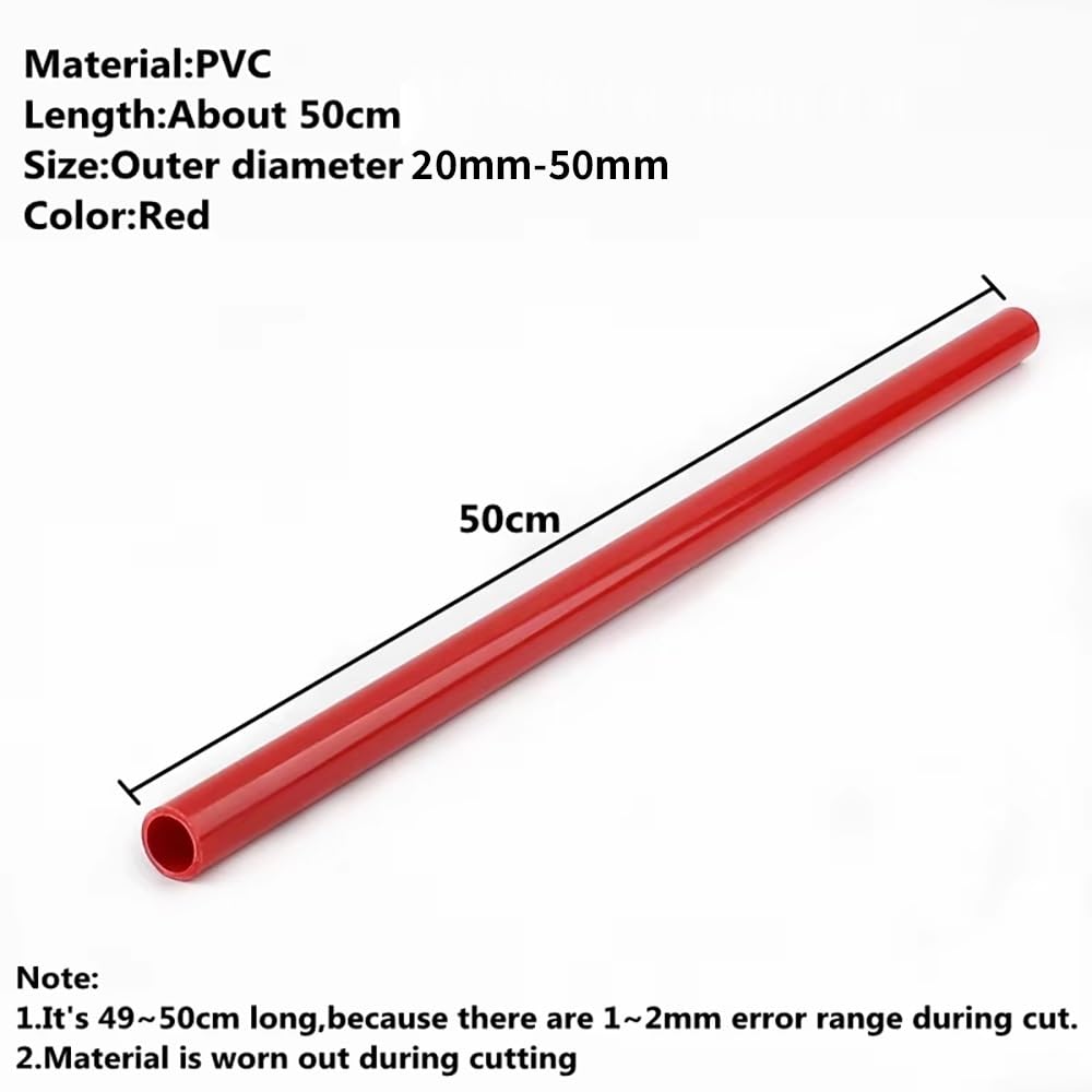Tubo UPVC Rosso Da 2 Pezzi, Lunghezza 50 Cm (20/25/32/40/50 Mm) – Raccordi For Impianti Idraulici Fai Da Te, Acquari, Sistemi Di Irrigazione Esterni(PVC Pipe,40mm(2pcs))