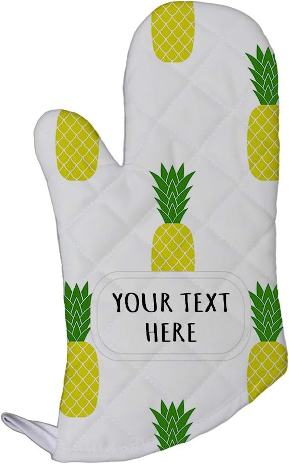Polyester Oven Mitt Custom Pineapple Seemless Pattern A Adults Kitchen Mittens