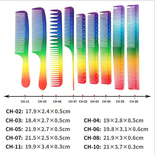 Peines para cabello Rainbow Hair Comb set 11 piezas miniatura 2