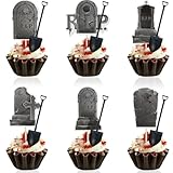 48 Piezas Halloweens Cupcake Topper, Decoración para Tartas Halloween Cupcake Decoración, Adorno para Tarta, Decoración de Pastel para Hallowen, Cumpleaños, Fiestas y Cosplay (A)