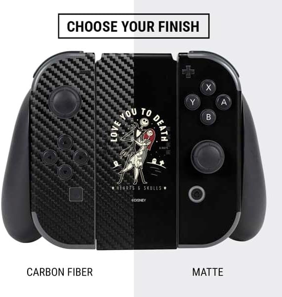 Skinit Decal Gaming Skin Compatible with Nintendo Switch Bundle - Officially Licensed Disney The Nightmare Before Christmas Love You to Death Design