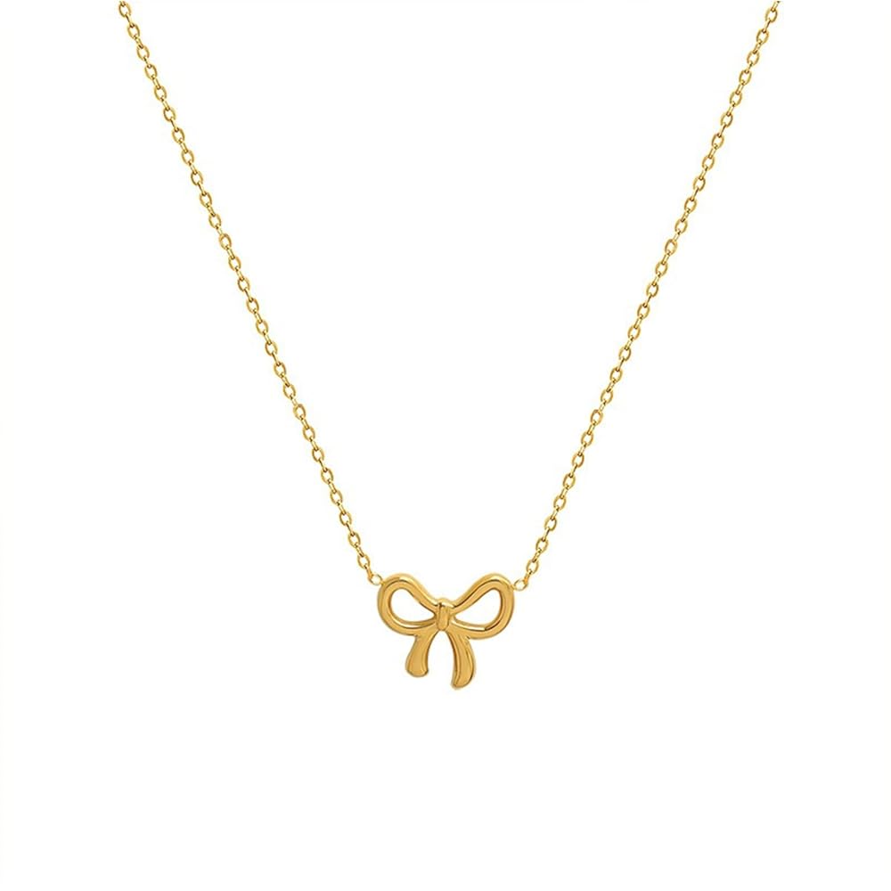 Amazon.com: bike8 Bow Necklace for Women (GOLD1) : Clothing