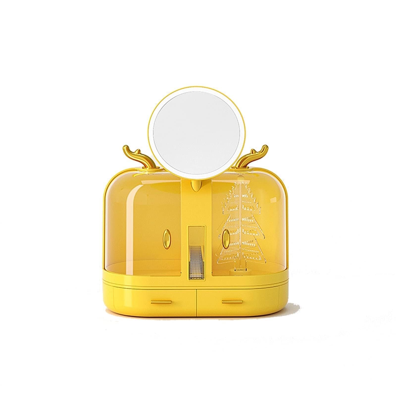Organizer do makijażu z ekranem dotykowym LED – pudełko do przechowywania kosmetyków, pielęgnacji skóry, szminek, regulowane ściemnianie, ładowanie USB, idealna łazienka, sypialnia, komoda
