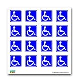 Disabled Wheelchair Symbol BLUE Set of 16 - Handicapped - Window Bumper Laptop Stickers