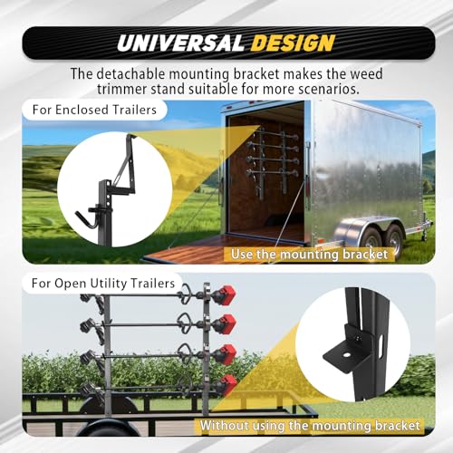 DEWHONETE Black 4 Place Trimmer Weed Eater Rack for Enclosed & Open Trailer by DEWHONETE - Used condition - Image 2