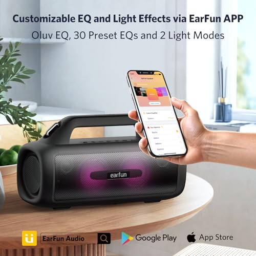 Image of EarFun UBOOM X Bluetooth Speaker, Portable Wireless Speaker with Loud Stereo Sound, Deep Bass, Waterproof & Dustproof, Indoor & Outdoor