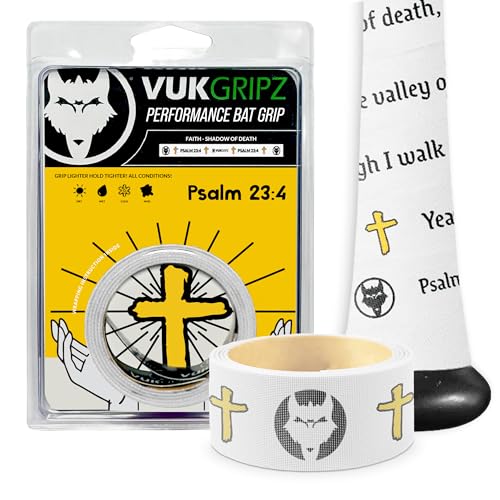 VukGripz Faith Baseball Bat Grip Tape - Non Sticky, Friction