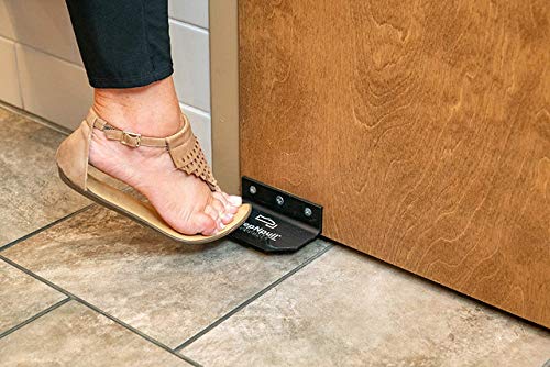 StepNpull Hands Free Door Opener – 4pk No Touch Foot Pull & Commercial Touchless Door Opener Tools for Bathroom (Black