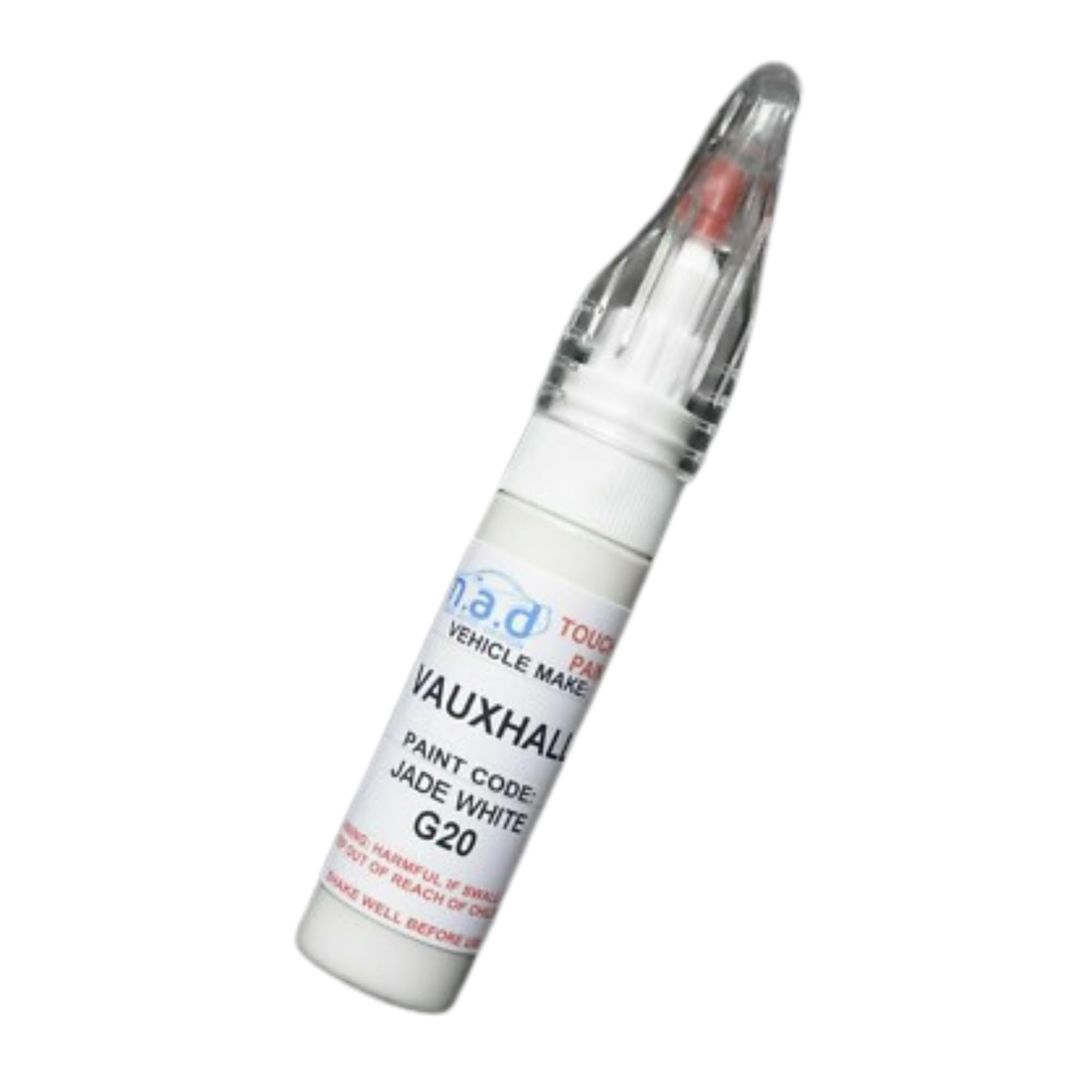 M.A.D MYLDAN AUTO DESIGN TOUCH UP CAR PAINT 20ML PEN FOR VAUXHALL JADE WHITE G20 CORSA ASTRA MOKKA ETC (PAINT + PRIMER + LACQUER)