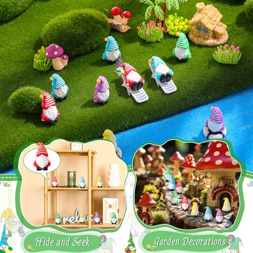 Set de 25 Mini Figuras de Gnomos Decorativos miniatura 3