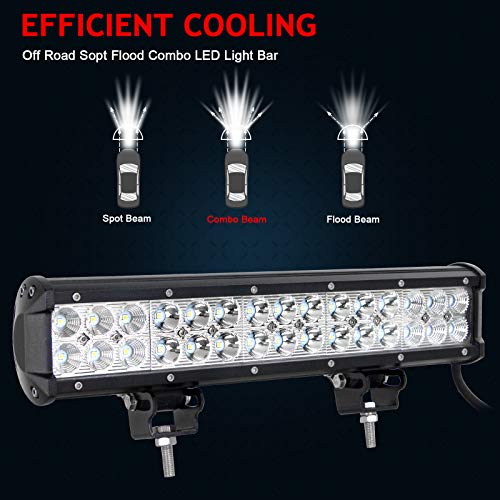 Willpower 15 Inch 90W Spot Flood Combo Led Work Light Bar For Truck Car Atv Suv 4X4 Jeep Truck Driving Lamp (90W,Combo) #TOP2