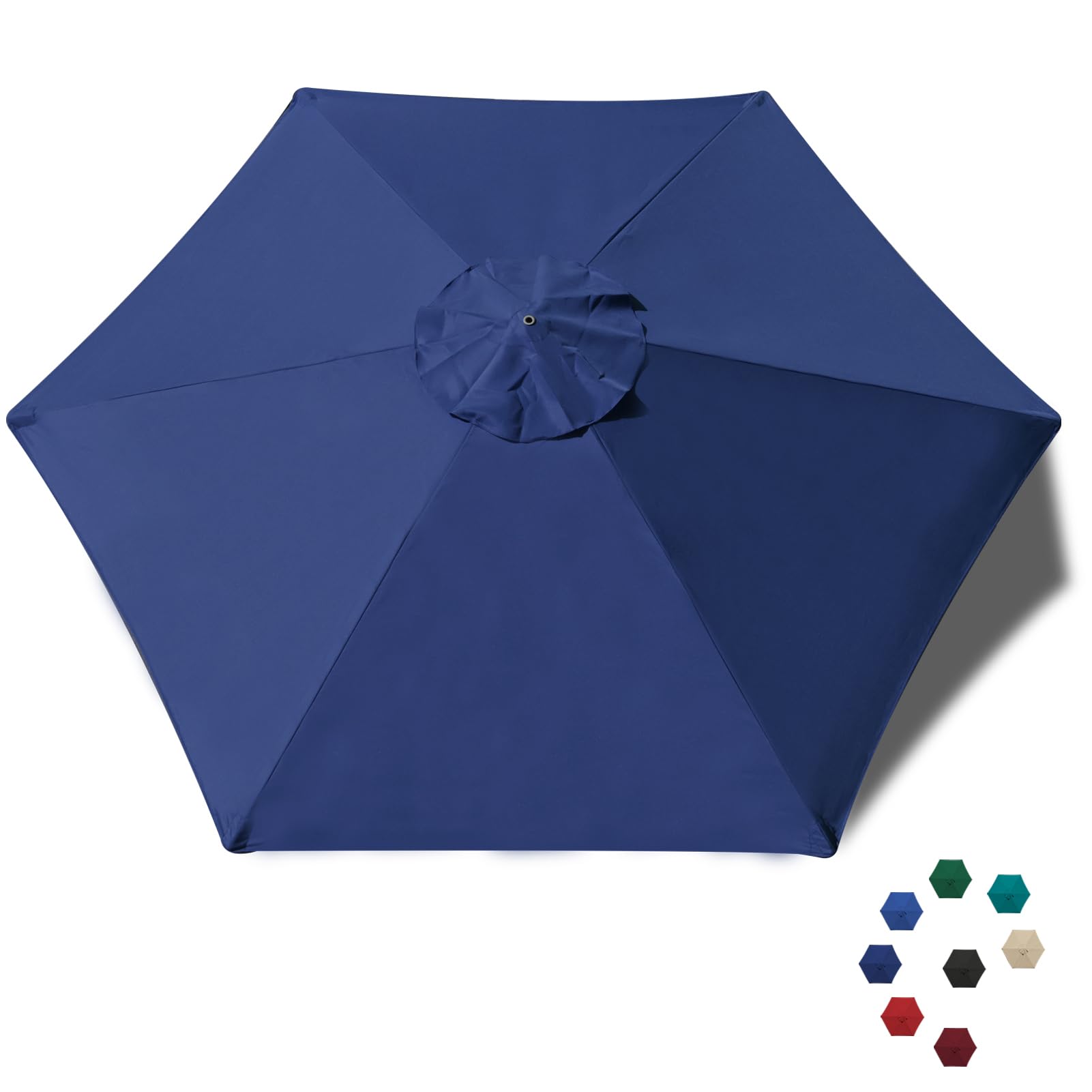 Photo 1 of EliteShade USA 7.5FT Replacement Covers 6 Ribs Market Patio Umbrella Canopy Cover (CANOPY ONLY) (Navy Blue)